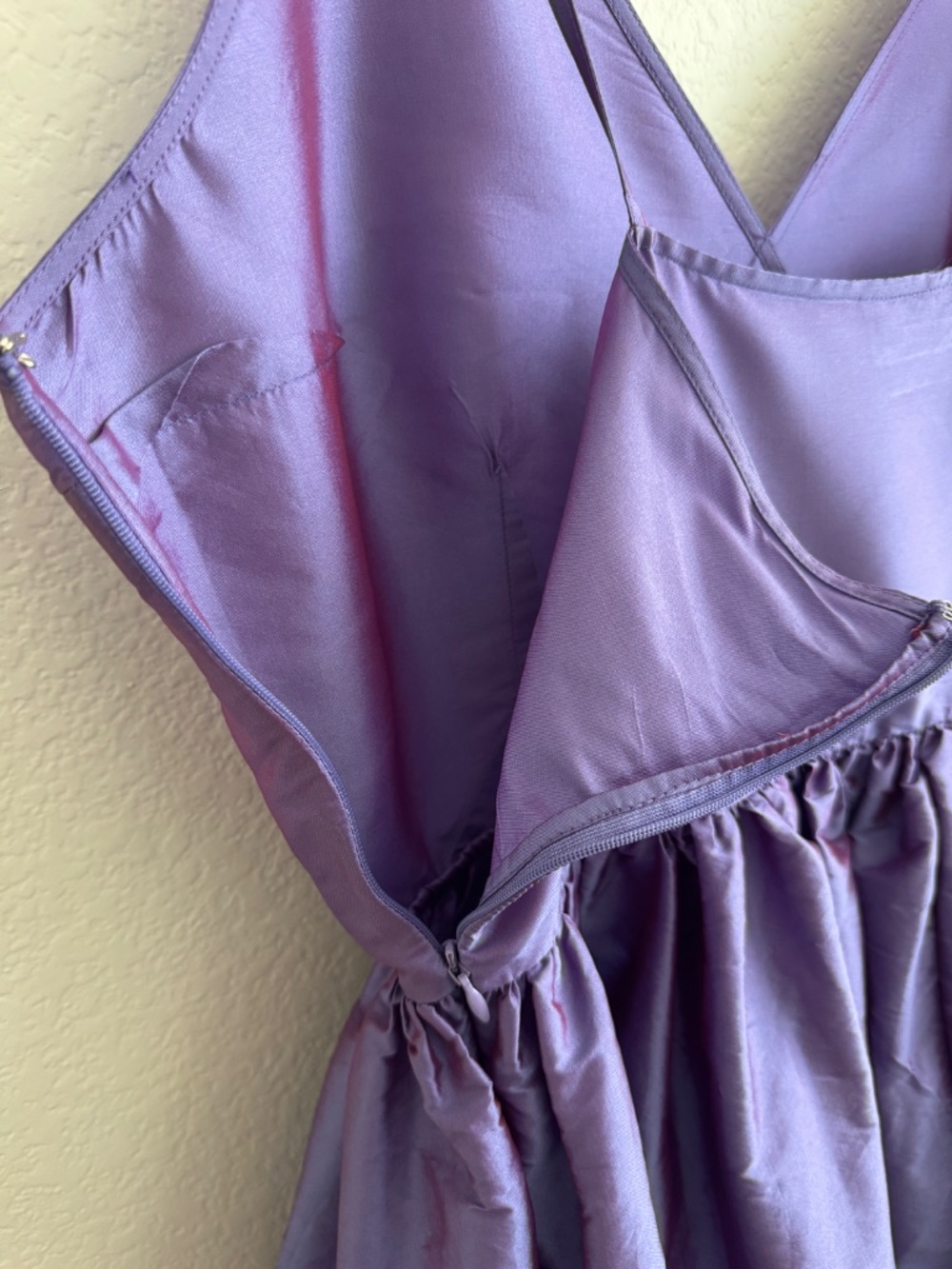 Anthropologie Bloni Tiered Shine Dress Purple Taffeta Party Dress Size XL - Picture 13 of 15